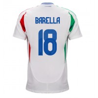 Maglia Calcio Italia Nicolo Barella #18 Seconda Divisa Europei 2024 Manica Corta